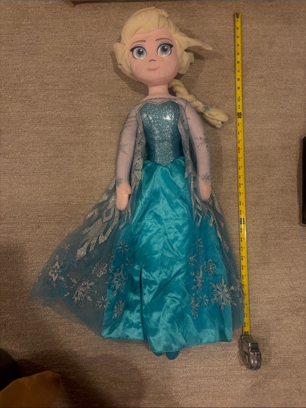Elsa-Inspired 3 FT Blue Princess Plush Doll - Kids Toys